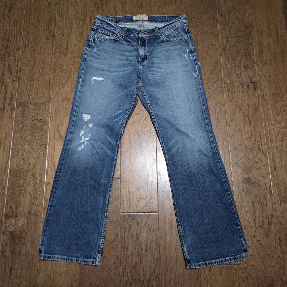 BKE Cole Jeans Mens (34x32) 33x32 Bootcut 100% Cotton Denim Whisker Y2K Cowboy